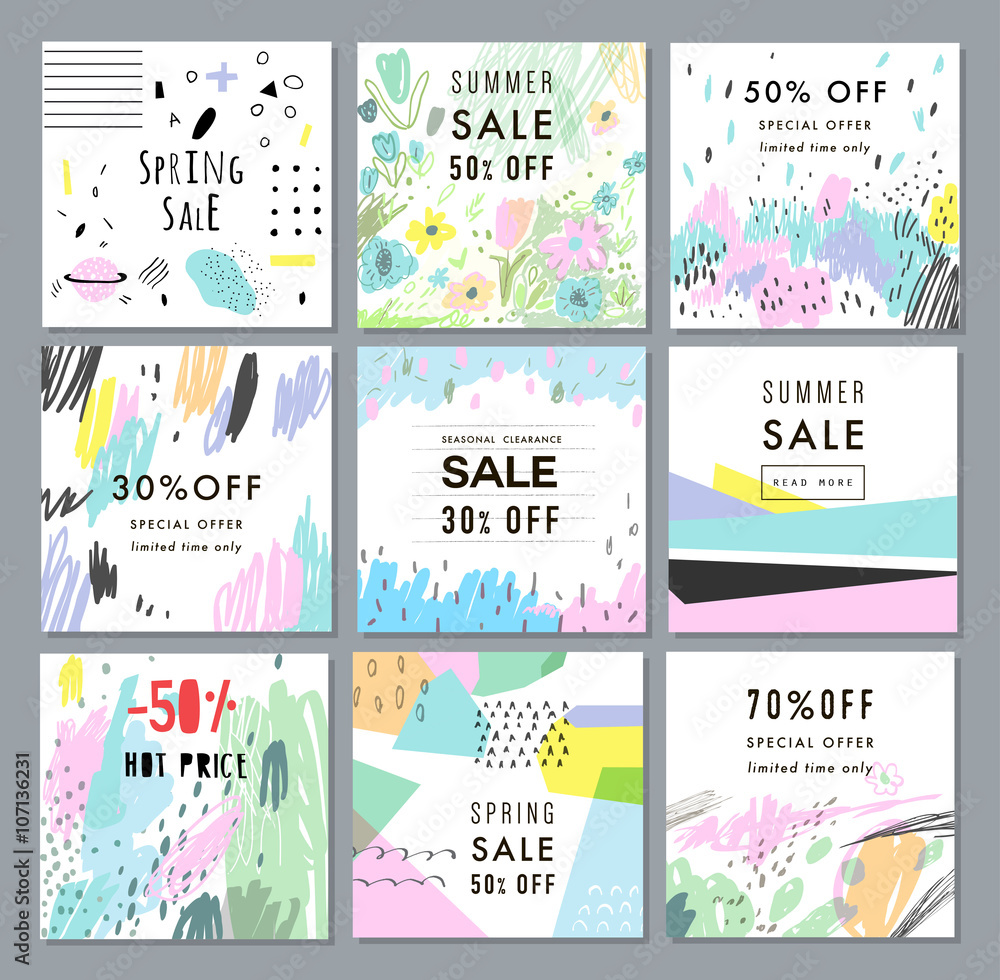 Collection of Sale banners. Sale template, tag, poster.  