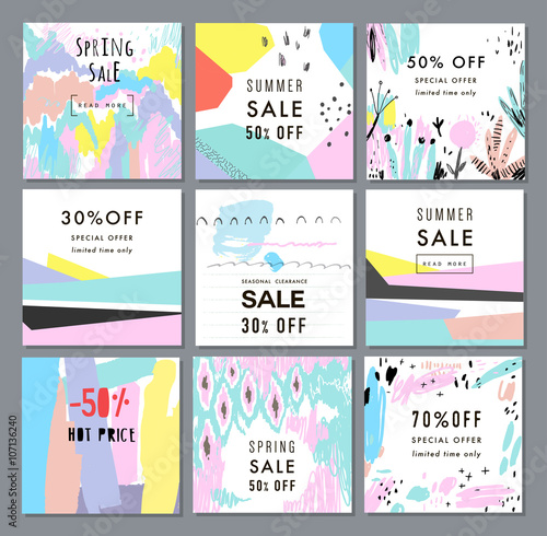 Collection of Sale banners. Sale template  tag  poster.  