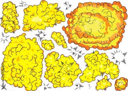 Set of various vector explosions