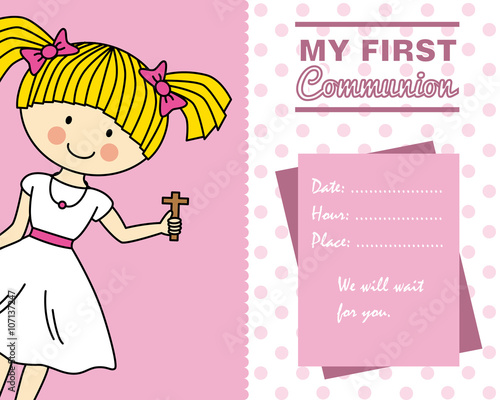 Girl First Communion card
