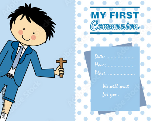 Boy First Communion card