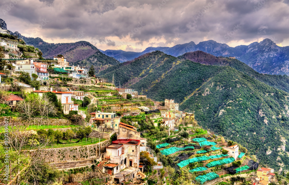 View of Ravello village on the Amalfi Coast