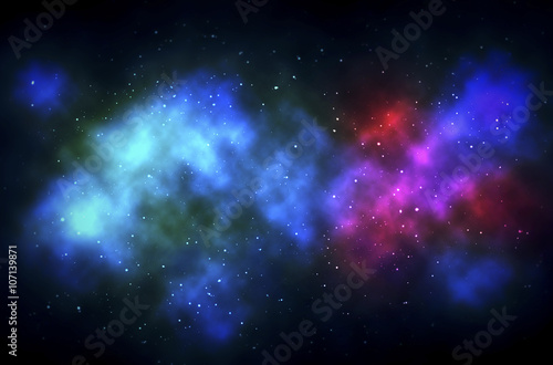 Colorful Space Nebula, Over Background © memorystockphoto