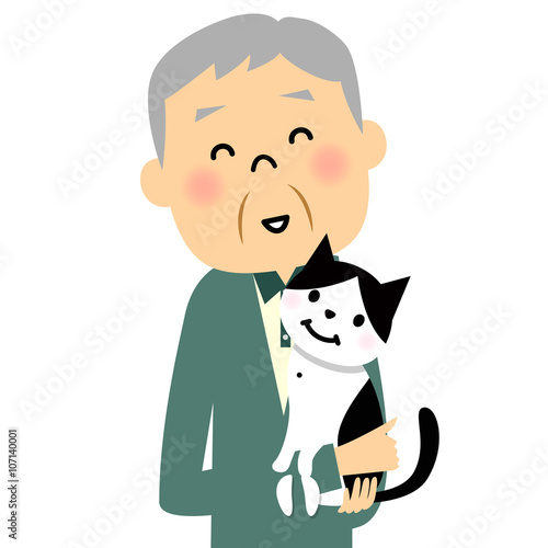 シニア おじいちゃんと猫