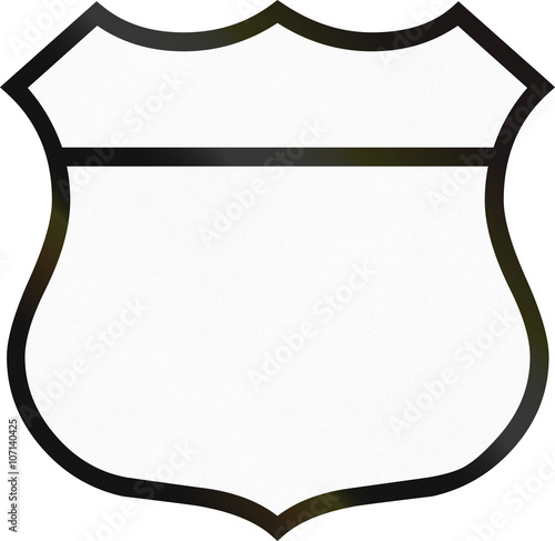 Blank highway route shield used in the US