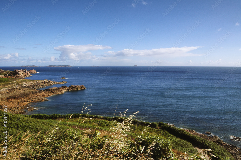 Ploumanach (Brittany) and Atlantic ocean