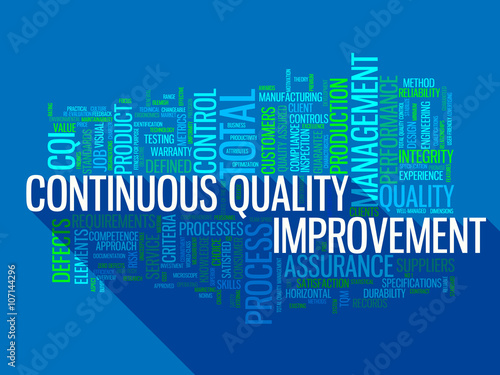 CONTINUOUS QUALITY IMPROVEMENT Vector Tag Cloud