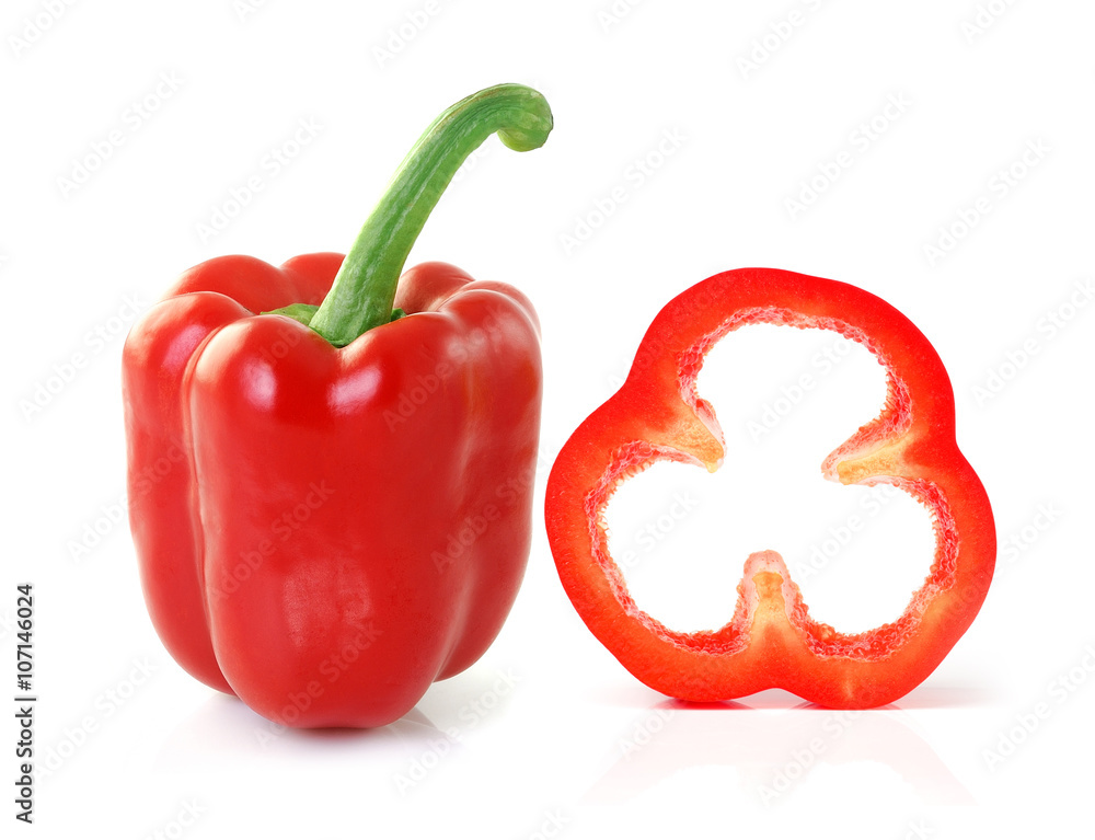 red sweet peper on white background red sweet peper on white background