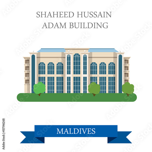 Shaheed Hussain Adam Building Maldives vector flat attraction