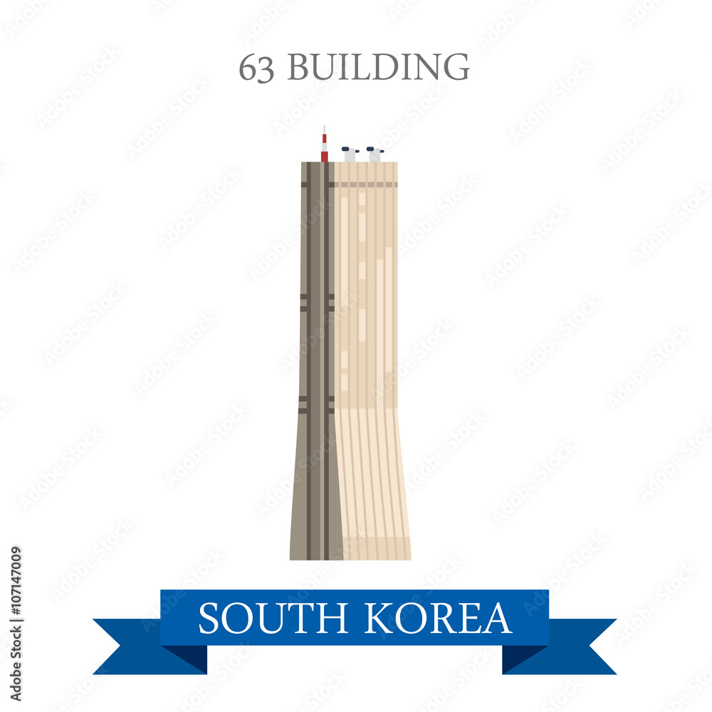 63 building Seoul South Korea landmarks vector attraction