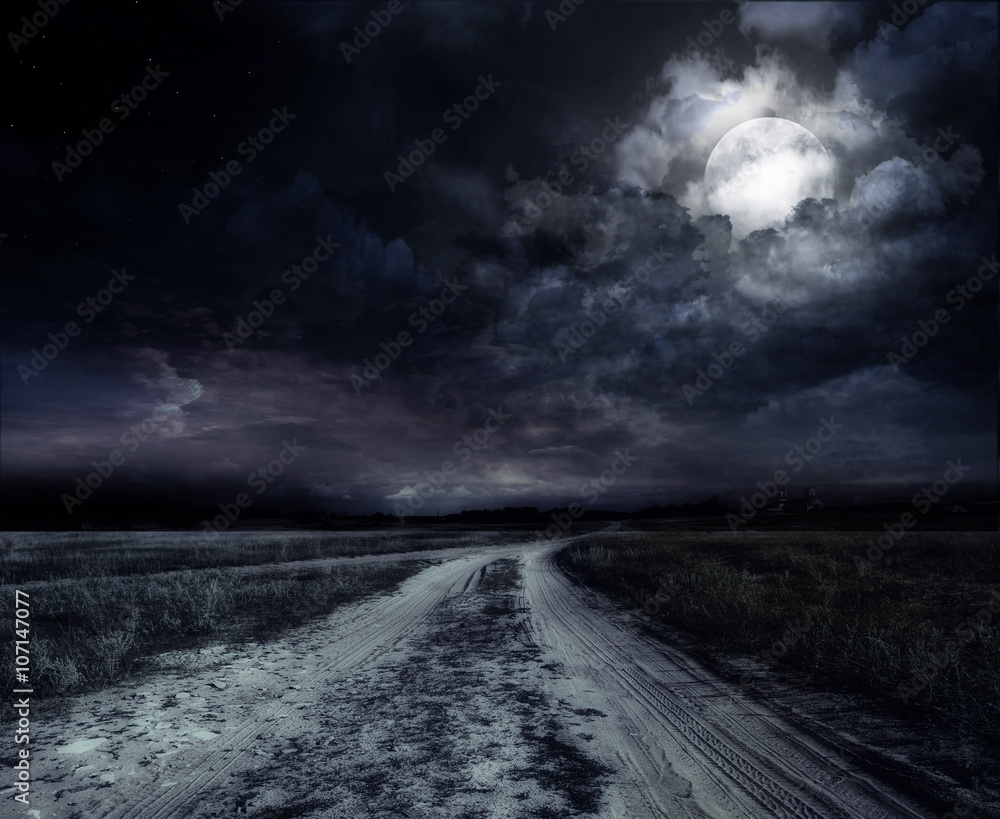 road in the night