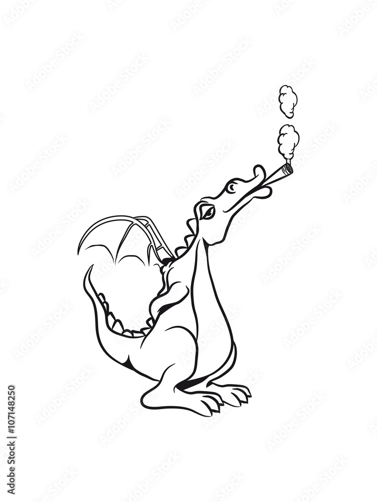 Dragon smoking funny weed joint Illustration Stock Adobe Stock