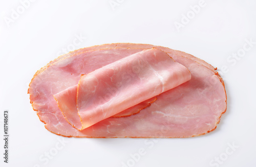Baked ham slices