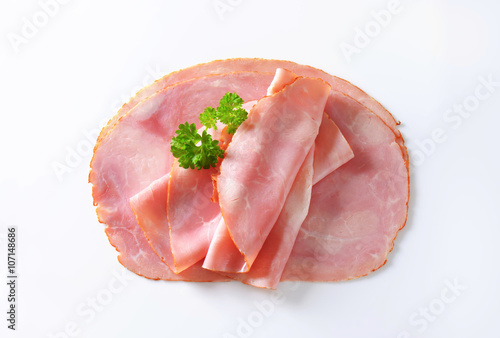 Baked ham slices
