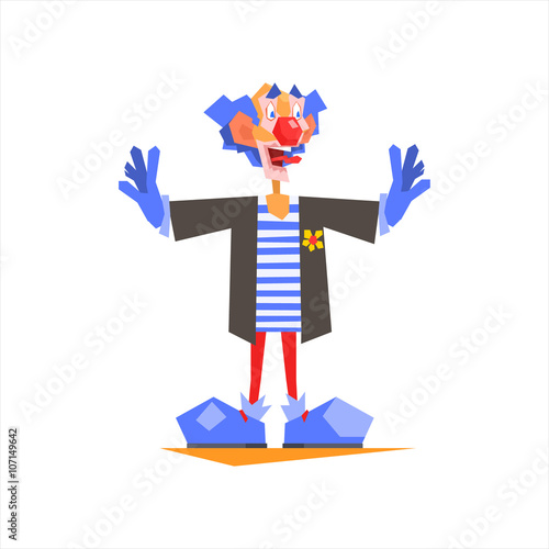 Circus Blue Clown Performing
