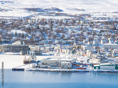 Akureyri City, Iceland,  during Winter