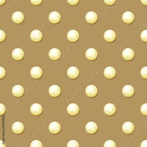 Pearl. Seamless patrn with realistic pearls . Pearl 3D. Natural pearls. Background of pearls. The precious mineral. photo