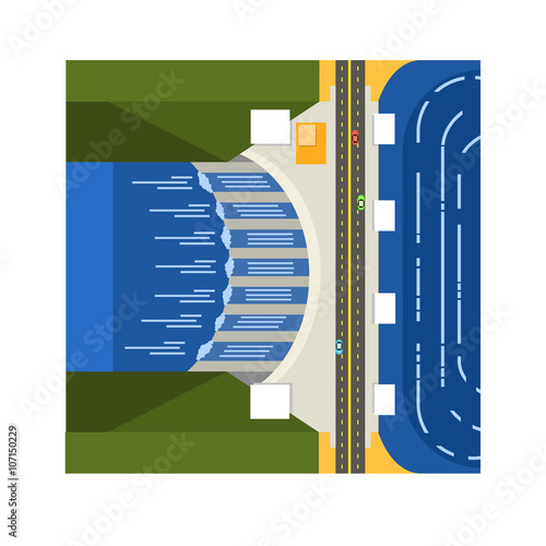 Dam On River From Above