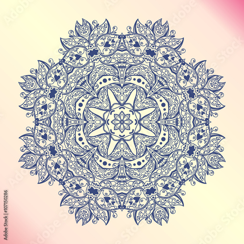 Mandala. Floral vintage round amulet tatoo