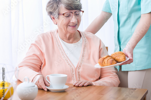 Senior having home medical care