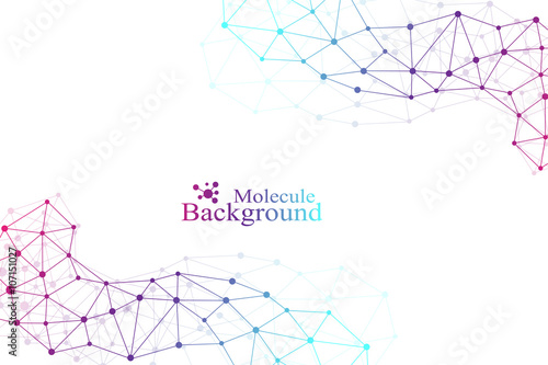 Graphic background molecule and communication. Connected lines with dots. Medicine, science, technology design .Vector illustration