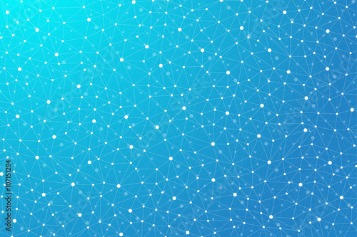Geometric abstract background with connected line and dots.  Vector illustration