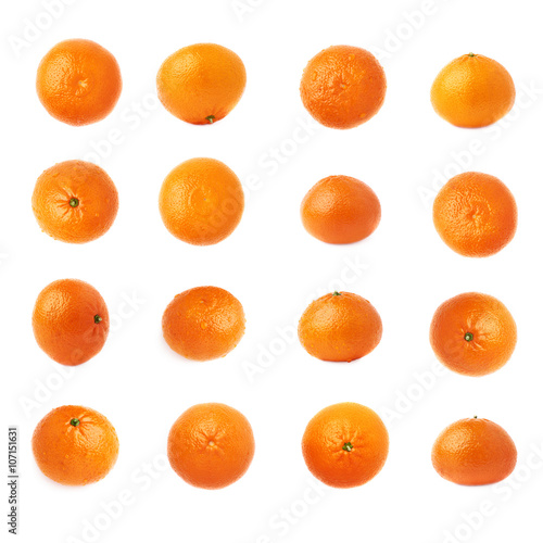 Fresh juicy tangerines fruits isolated over the white background
