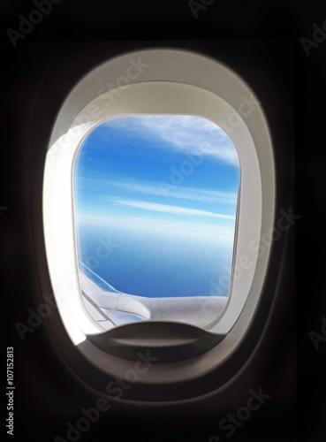 View outside of the airplane porthole