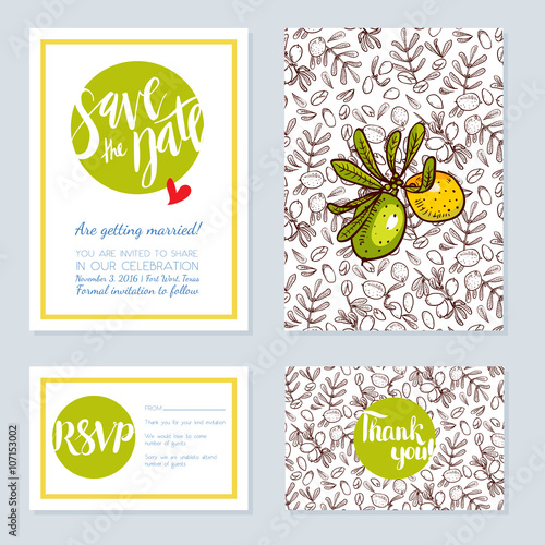 Set of wedding cards, invitations for a bachelorette