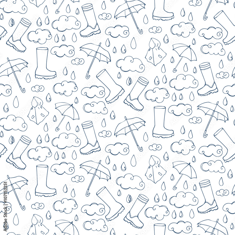 Seamless pattern with rainy weather Seamless pattern with rainy weather