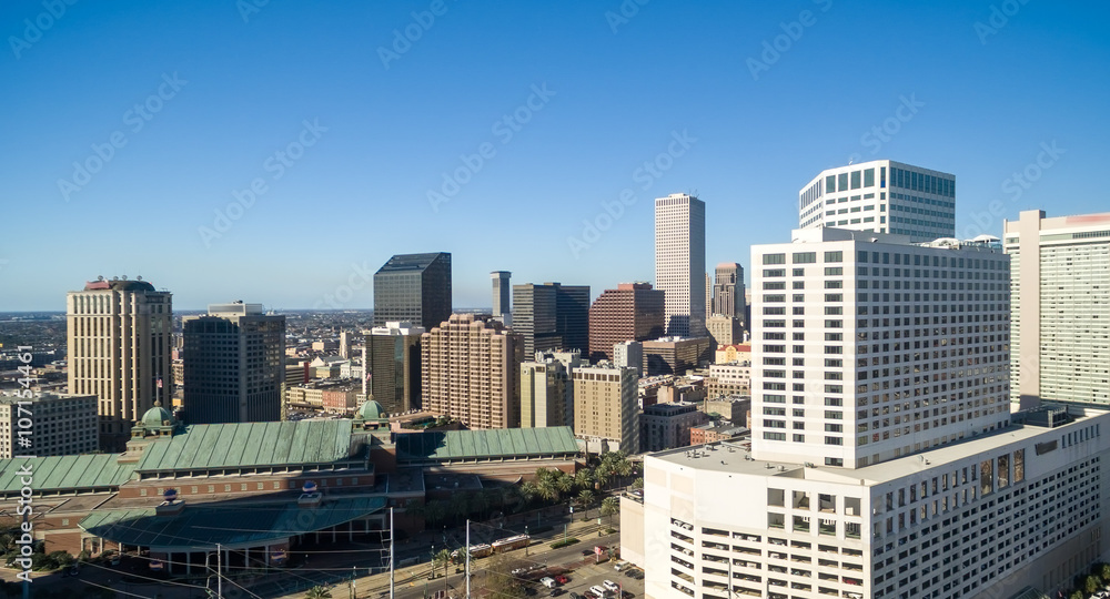 Sunset view of New Orleans Buildings and Skyline