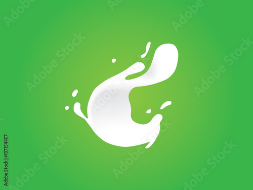 A splash of milk. Product label. Vector illustration.