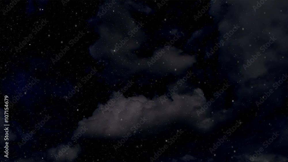 Simulation of night sky with moving clouds Simulation of night sky with moving clouds