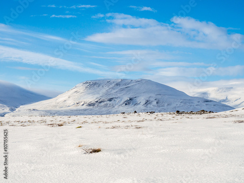 Snowcapped Mountain during winter in Iceland