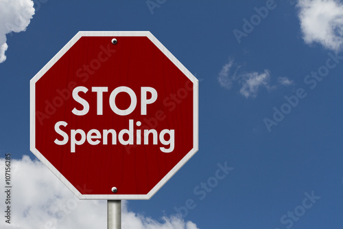 Stop Spending Road Sign
