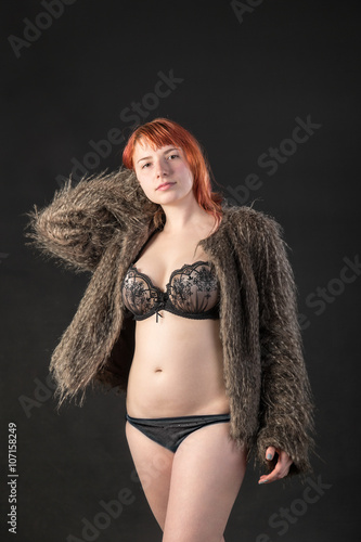 girl in a fur coat