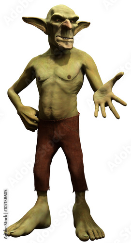 Goblin standing talking 3D illustration