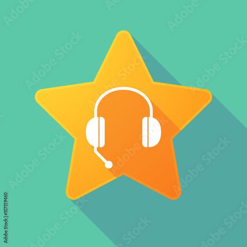 Long shadow star with  a hands free phone device