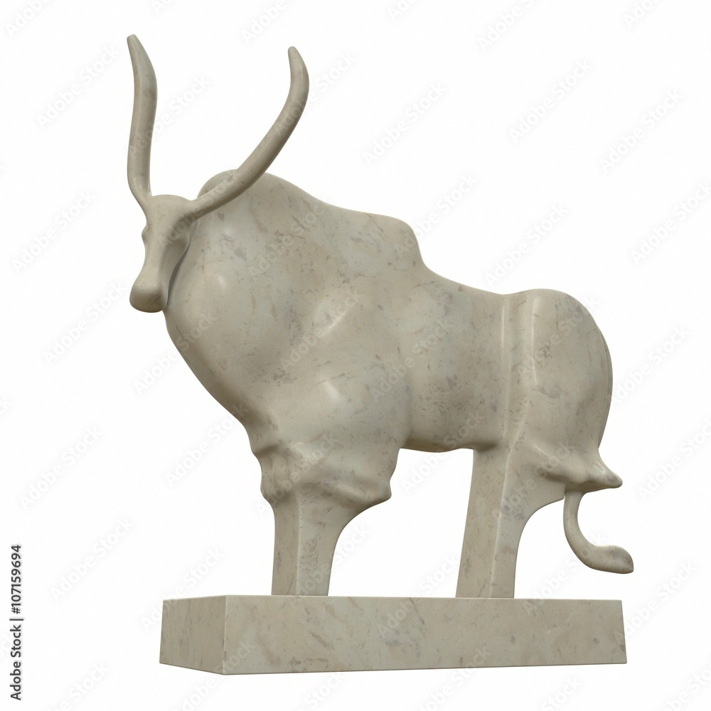 African buffalo statue abstract decoration in homes. 3d illustration