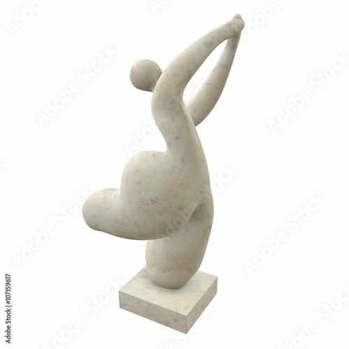 Abstract ancient marble statue of Venus isolated on white. 3d illustration