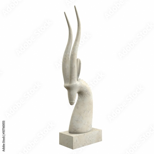 Statue of antelope. 3d illustration