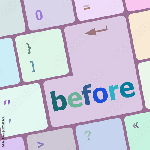 before button on computer keyboard key vector illustration