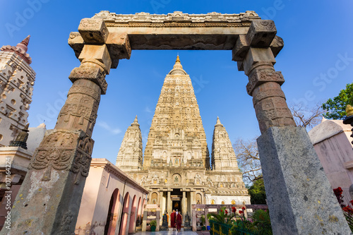 Mahabodhi temple, bodh gaya, India. The site where Buddha attained enlightenment. photo