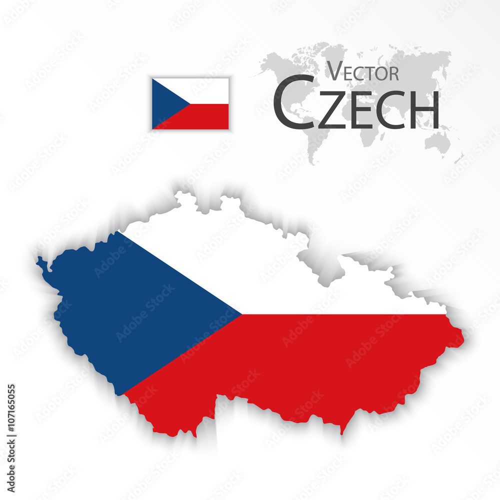 Obraz premium Czech Republic ( flag and map ) ( transportation and tourism concept )