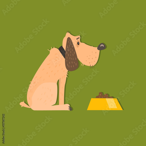 Bloodhound With Food Bowl Image