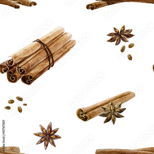 Watercolor spice pattern