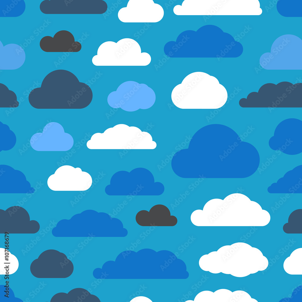 Abstract clouds seamless pattern