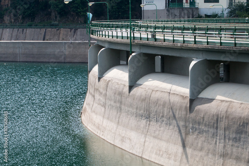 Tableau sur toile Detail of the front side of the dam of Osiglia