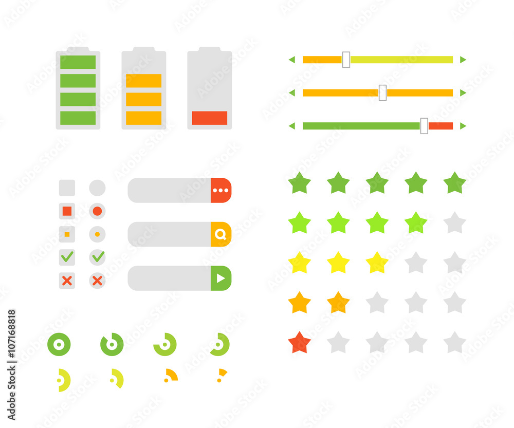 Different interface design elements. Flat design Different interface design elements. Flat design