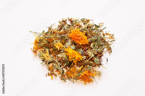Dried Herbal Tea in ceramic bowl